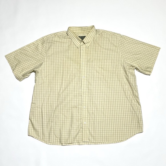 Eddie Bauer Short Sleeve Button Up Shirt Mens 3XL Non Wrinkle Relaxed Fit Plaid - Picture 1 of 6
